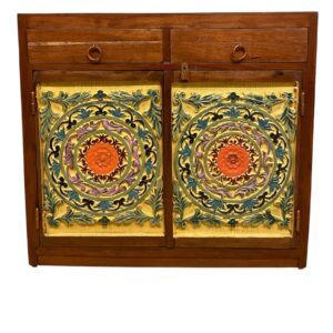 Yellow and Brown Shoe Rack