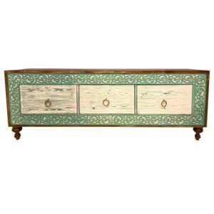 Green Carved Tv Unit